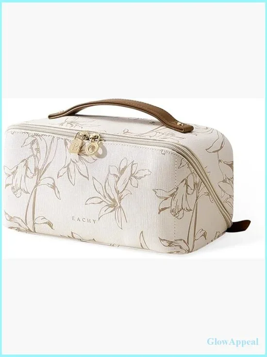 Large Capacity Cosmetic Bag - Waterproof Travel Makeup Pouch with Handle