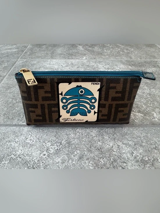 Fendi Zucca Spalmati Fortune Fish Small pouch vintage