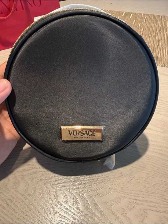 Versace Fragrances Black Round mirror Cosmetic Case