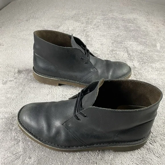 Clarks Bushacre 3‎ Chukka Boot Leather Mens 10.5 M Gray