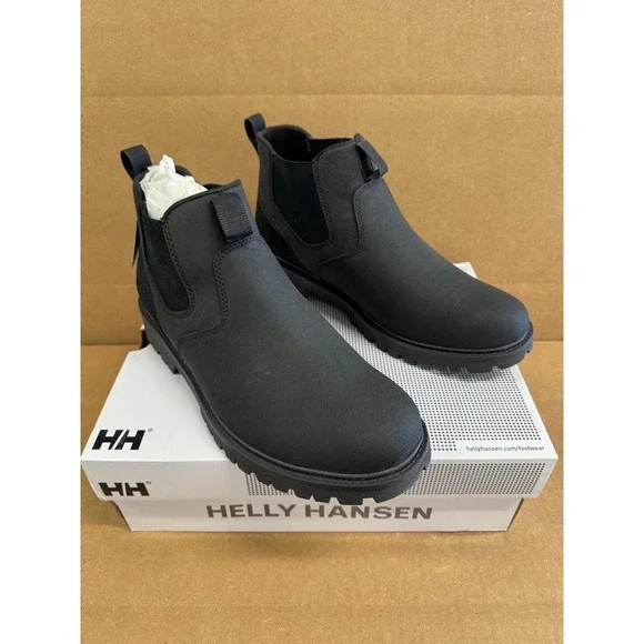 NWB Helly Hansen Keystone Chelsea Primaloft Boots Black Ebony Mens Size 11.5 US