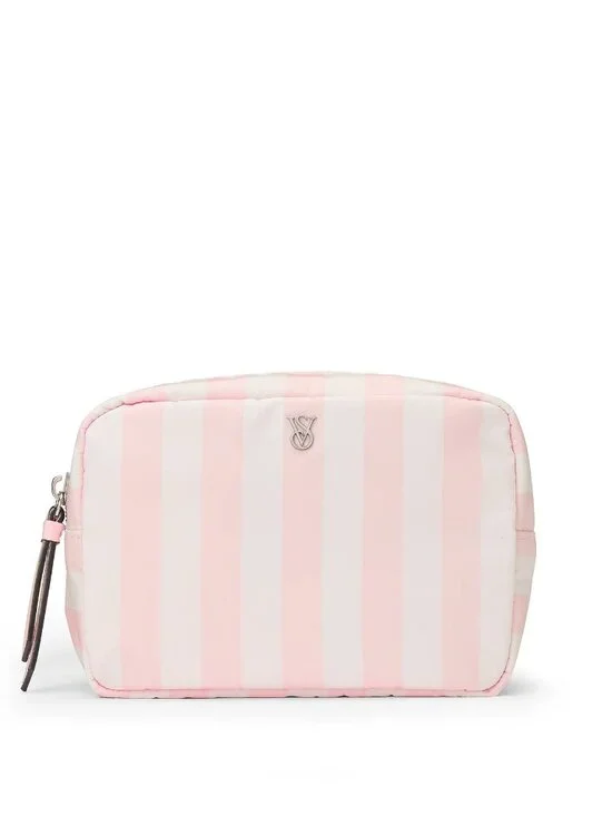Victoria's Secret Boxy Case Makeup Bag HERITAGE STRIPE NWT