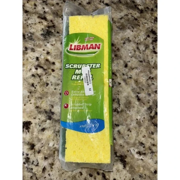 Libman Scrubster Mop Refill Extra Absorbent Cellulose Sponge‎ #00105  (3707)