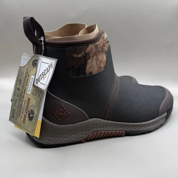Muck Boot Men 8 Mossy Oak Outscape Chelsea Slip On Brown Waterproof NEW OSC-MOBU