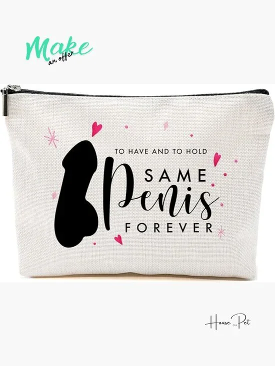 Waterproof Linen Cosmetic Bag Bridal Shower Gift Bride Survival Kit