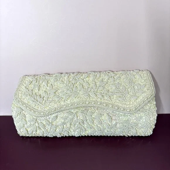 La‎ Regale Ltd Ivory Beaded & Sequined Evening Bag Hong Kong Wedding