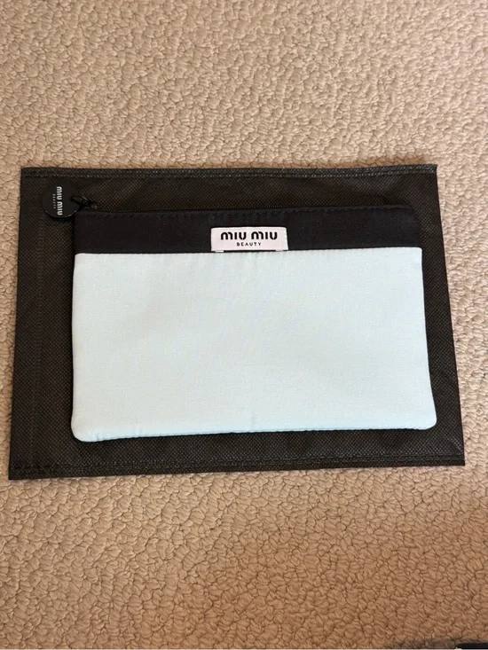 Miu Miu Light Blue & Black Cosmetic Pouch