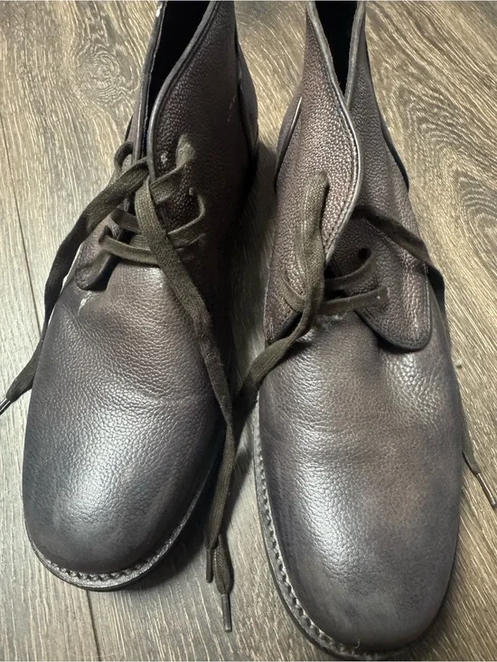 John Varvatos Dark Brown Leather Chukka Boots