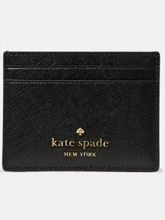 NWT Kate Spade Small Slim Card Holder• Black