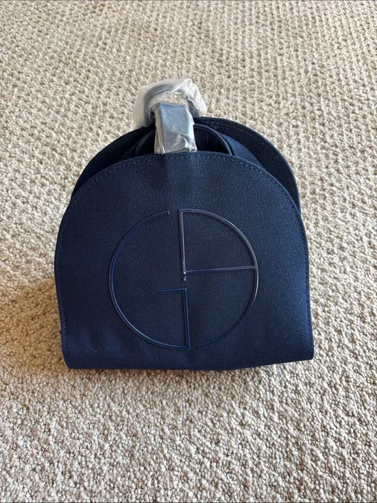 Giorgio Armani Navy Curved Logo Pouch