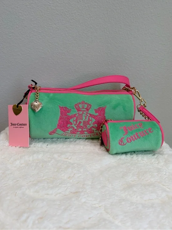 💖JUICY COUTURE RETRO GREEN💚CHOOSE SCOOTIE DOGS BARREL SATCHEL