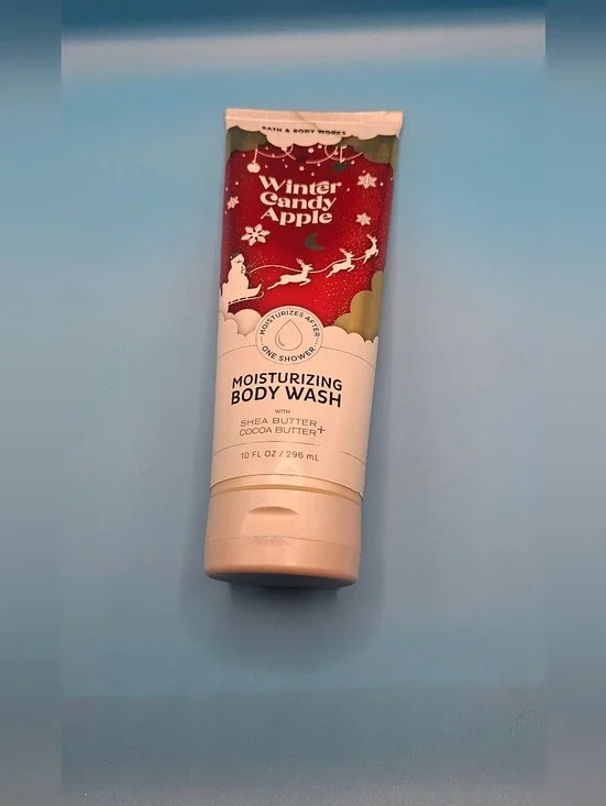 Bath & Body Works Winter Candy Apple Moisturizing Body Wash - Red, White, Gold
