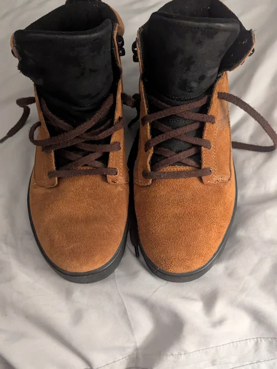 Supra Men's Brown Suede Boots with Black Collar