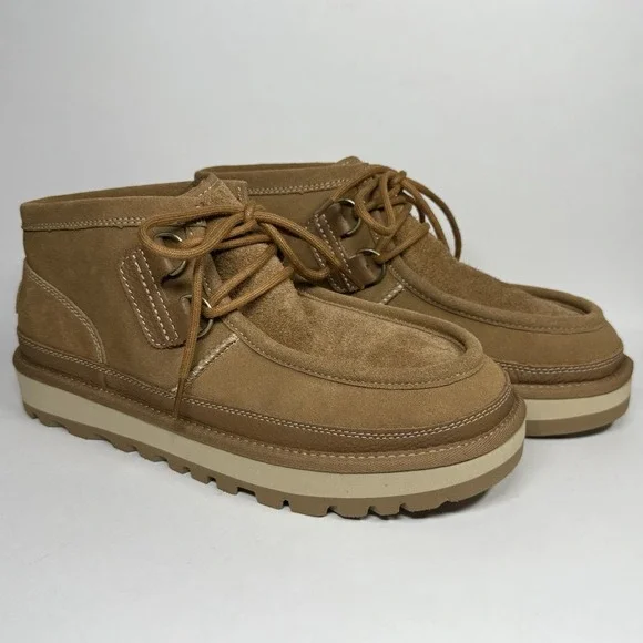 NEW UGG Men's Size 10 Brown Tan Suede Leather Hayden Mod Chukka‎ Boots Lace Up