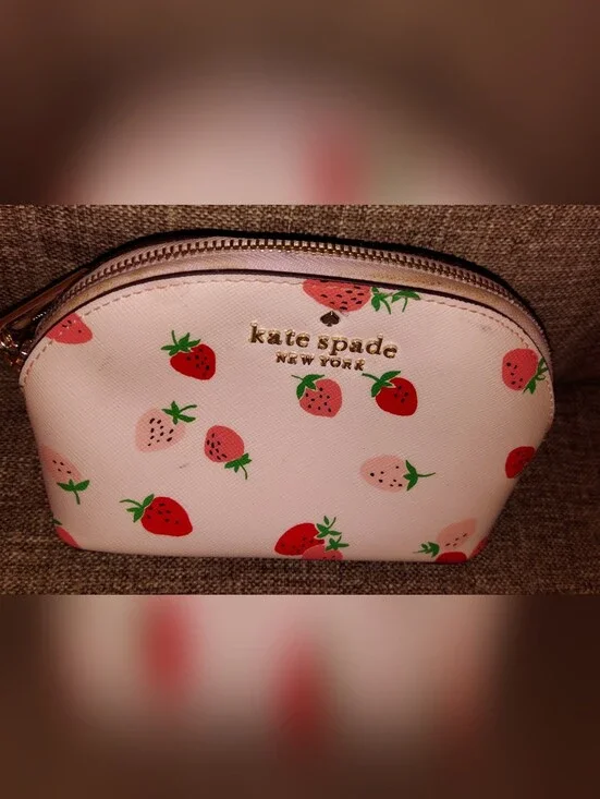 Kate Spade Strawberries Pink Mini Cosmetic Pouch