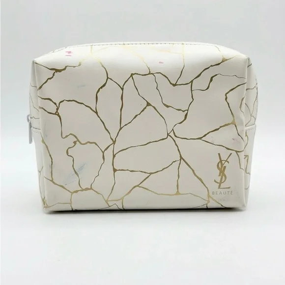 YSL BEAUTE Cosmetic Case with Gold Vein Detailing
