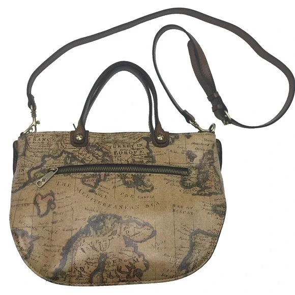 Patricia Nash Tote Bag Fairfold Signature World Print‎ CrossBody Strap