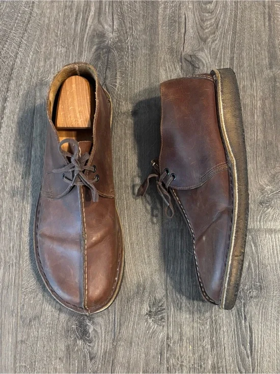Clarks Originals Desert Trek Dark Brown Leather Chukka Boots Men’s size 12