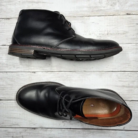 Clarks Unelott Mid Boots Men 10.5 Black Leather Unstructured 26120329 Lace Ankle