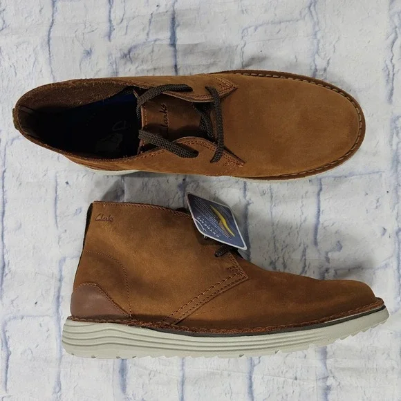 Clarks Brahnz Nubuck Boots Mens 9 Brown Suede Extreme Comfort Desert Shoes