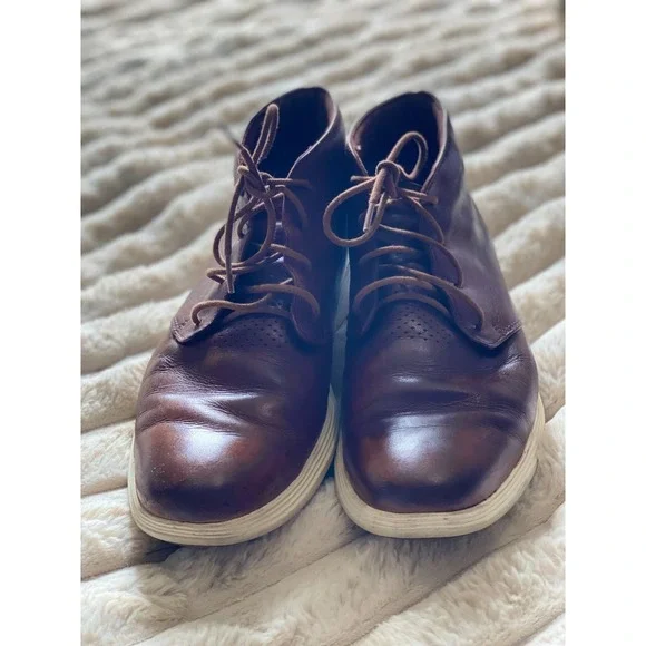 Cole Haan Grand OS Tour Chukka Boots Mens Size 10  Brown Leather Lace Up