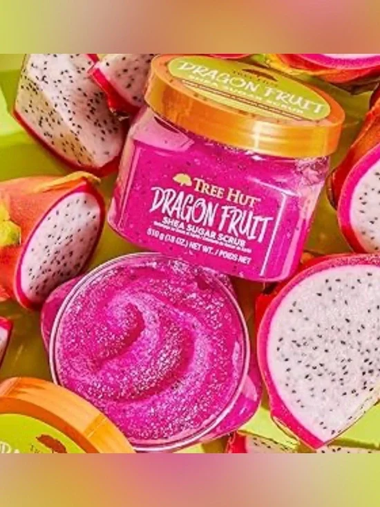 New Tree Hut Dragon Fruit Shea Butter Sugar Body Scrub, 18 oz