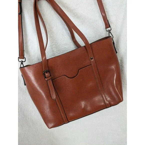Women's Unbranded Faux Leather Tote Purse - Crossbody Or Short Handles