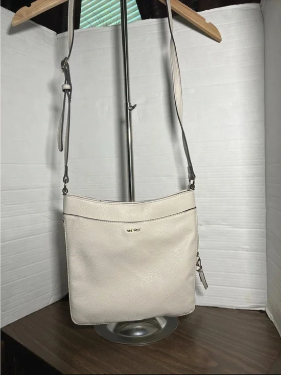 Nine West Cream Crossbody Shoulder Bag with Adjustable Strap
