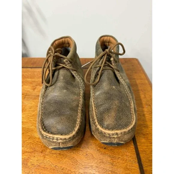 Twisted X Mens 8.5 Driving Moc Chukka Boots Distressed Brown Leather  Shoes