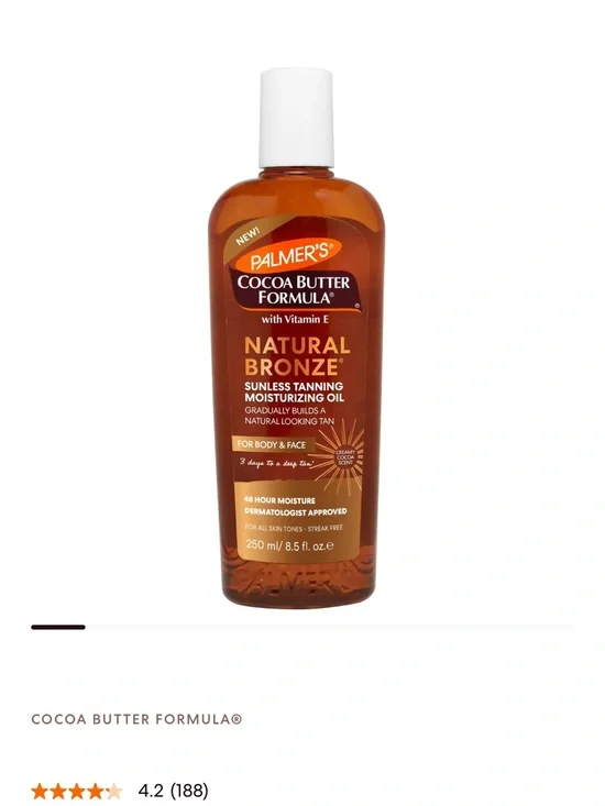Cocoa Butter Formula Natural Bronze Sunless Tanning Moisturizing Oil - Brown