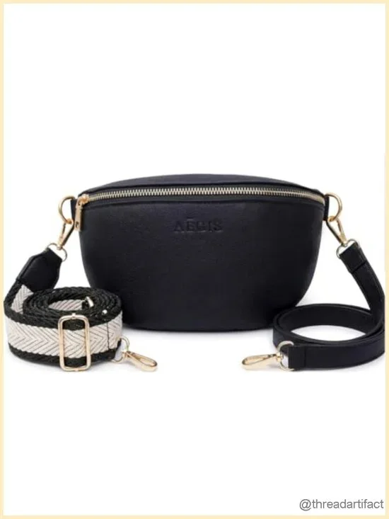 RFID Anti-Theft Sling Crossbody Bag with Secret Pocket and Removable Straps