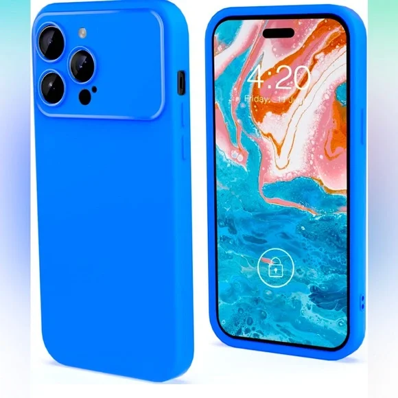 iPhone 15 Pro Case, Silicone Case/Camera protection Shockproof / 6.1 inch-Blue