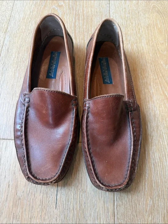Giorgio Brutini Men's Brown Leather Slip-On Loafers