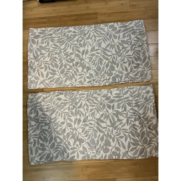 CALVIN KLEIN King Shams Madeira Bamboo Leaf A Pair 100% Combed Cotton