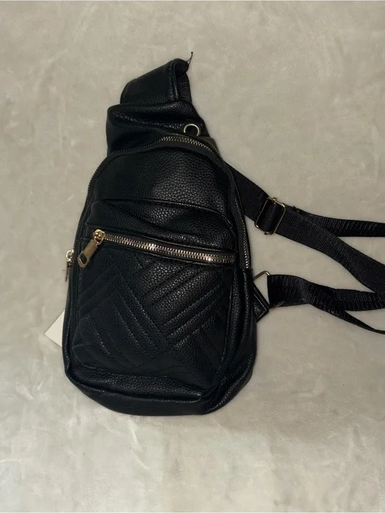 Black Quilted Crossbody Sling Bag