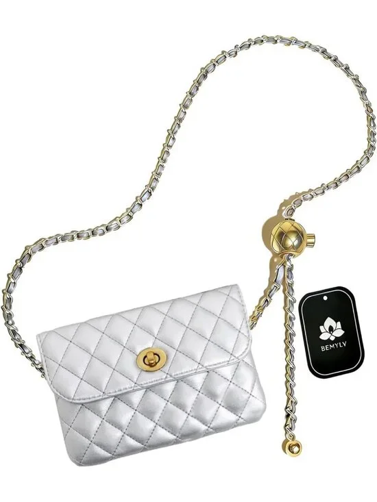 Stylish Leather Chain Belt Bag for Women - Adjustable Crossbody Phone Purse