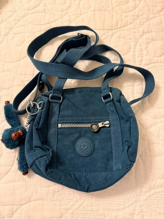 Kipling Deep Teal Crossbody with Monkey Charm