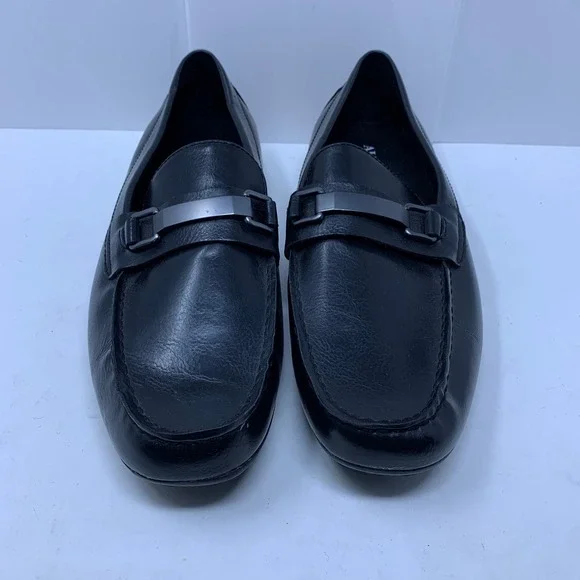 Alfani Mens 9.5M Black Egan Metal Bit Memory Foam Driver Loafers New