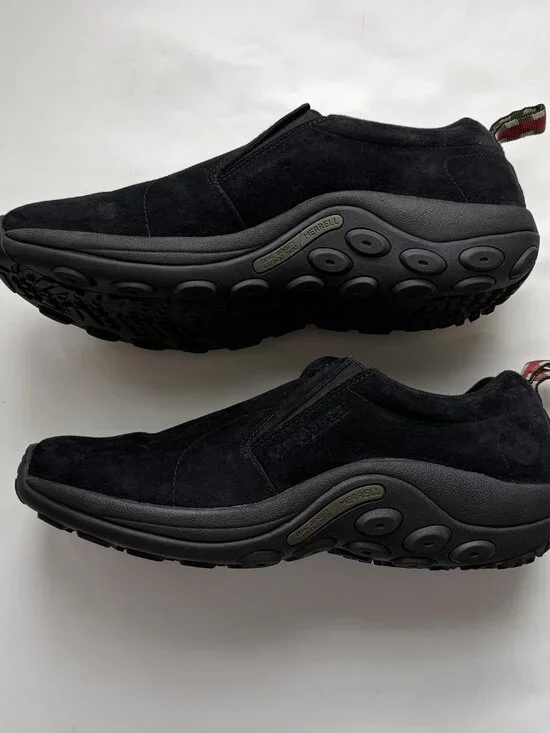 Merrell Men's Jungle Moccasins Black Suede US 12 Leather Shoes