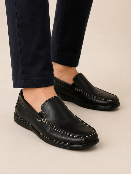 Cole Haan NikeAir Loafers Black Leather Men’s Size 12M Comfort Style Officecore