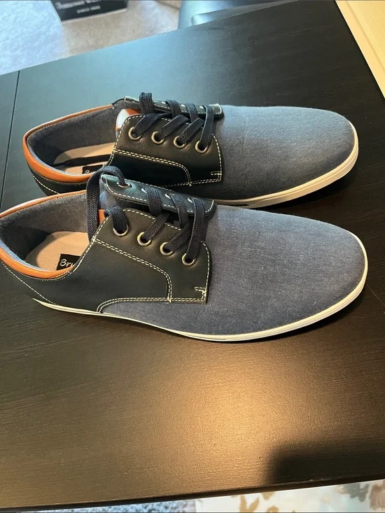 Navy Canvas & Trim Casual Dress Shoes