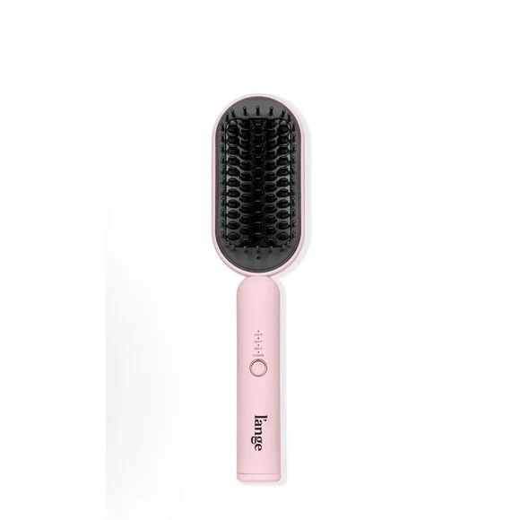 L'ange Mane Pass 2-in-1 Straightening Brush‎ Blush Pink Ceramic Hair Tool