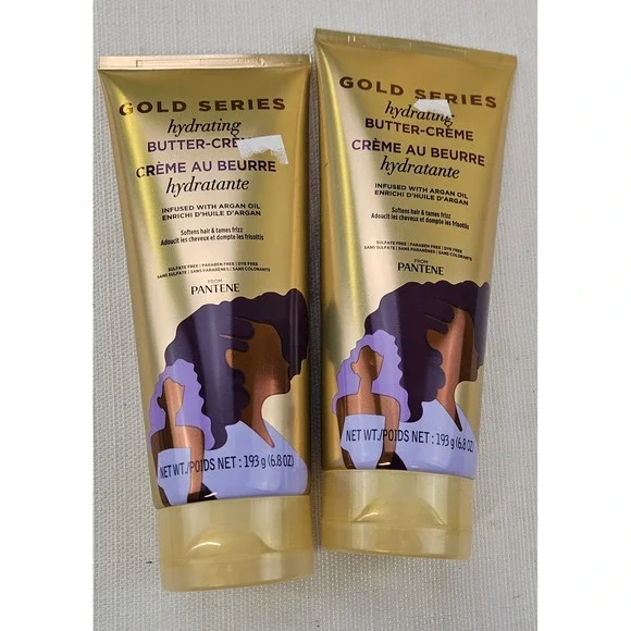 Pantene Gold Series Hydrating Butter-Crème Argan‎ Oil 6.8oz 2 Pack New