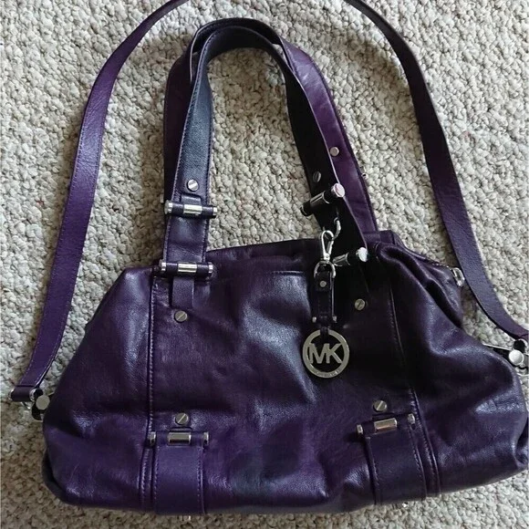 MICHAEL KORS Gibson Rich purple Leather Satchel