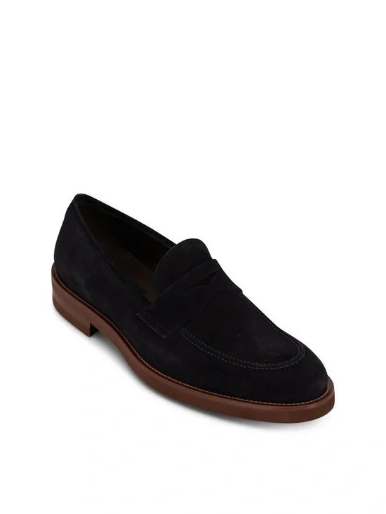 To Boot New York Brady Soft Blue Suede Penny Loafer