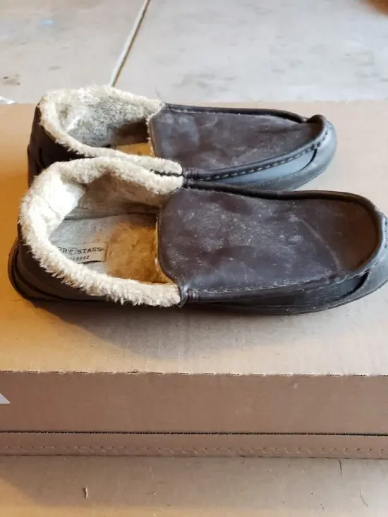 Deer Stag Shoes Size 15 Mens Brown Slip On Leather Casual 21958