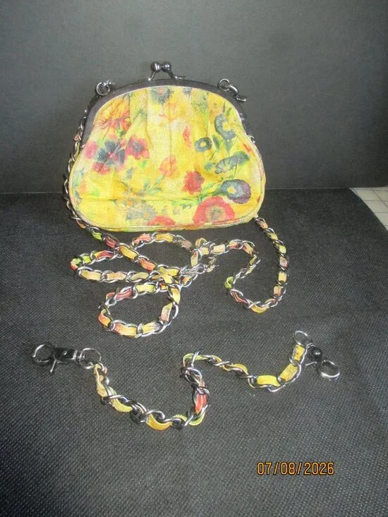 BIG BUDDHA SANTA BARBARA YELLOW FLORAL CROSSBODY PURSE