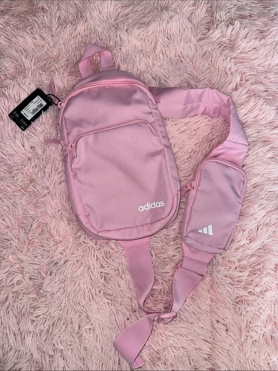 NWT adidas Pink Sling Pack with Front Zip Pocket