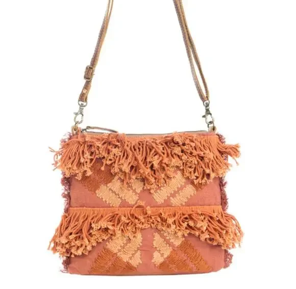 NWT Boutique Sunset Fringe Small Boho Crossbody bag by Myra