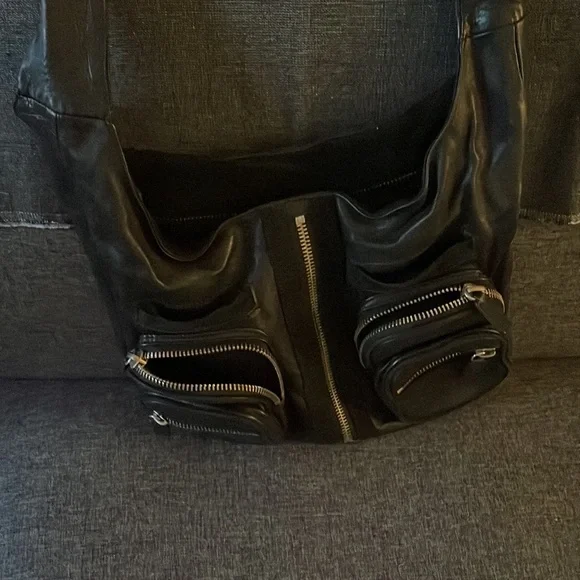 Black leather hobo Alexander wang INSPIRED  -excellent condition adjustable tie